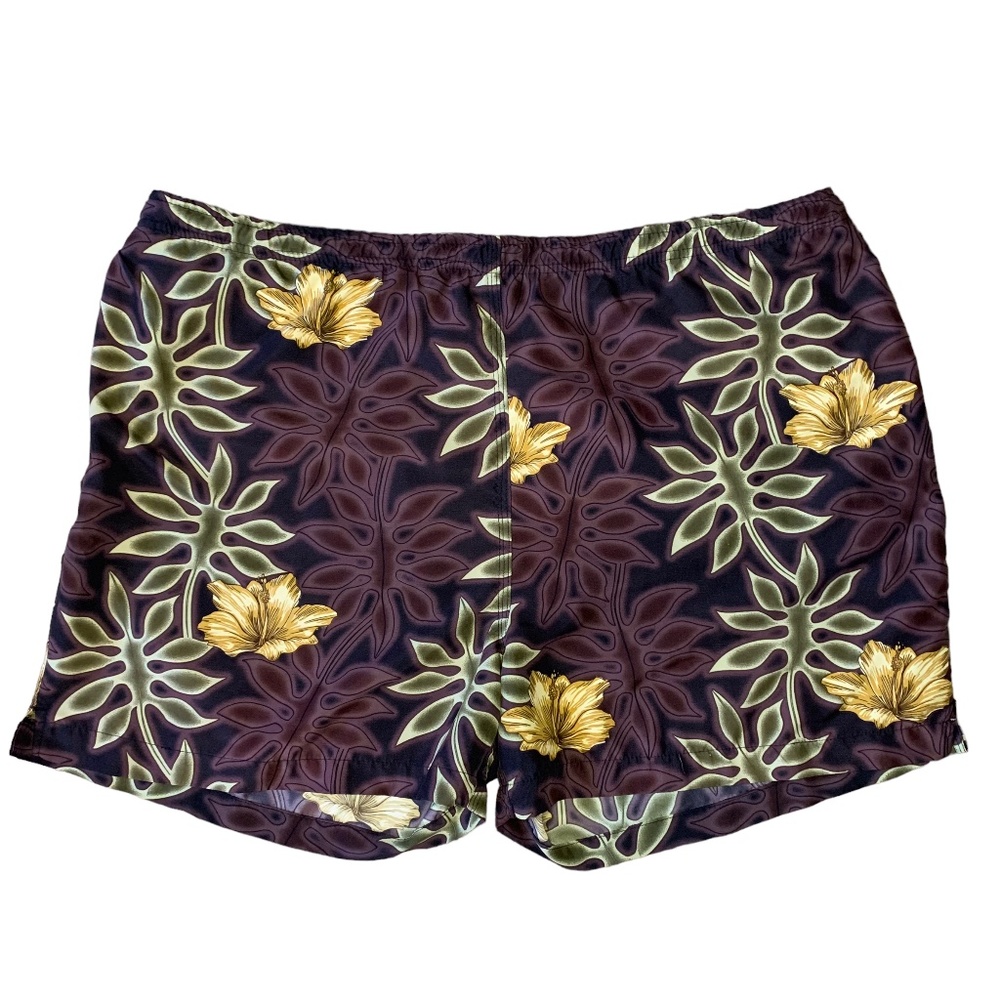 Boca Classics Island Wear Burgundy Floral Swim Trunks